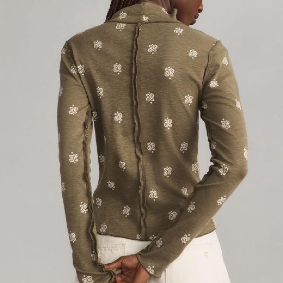 Anthropologie Pilcro Turtleneck Cotton-Slub Top - Picture 2 of 4